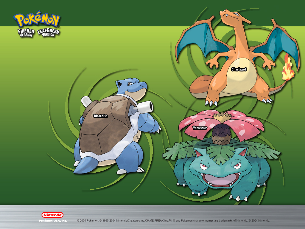 Charizard, Blastoise y Venusaur (papel)